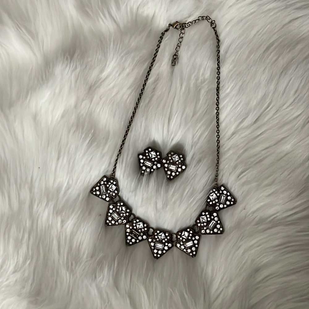 Crystal Necklace and Earring Set
